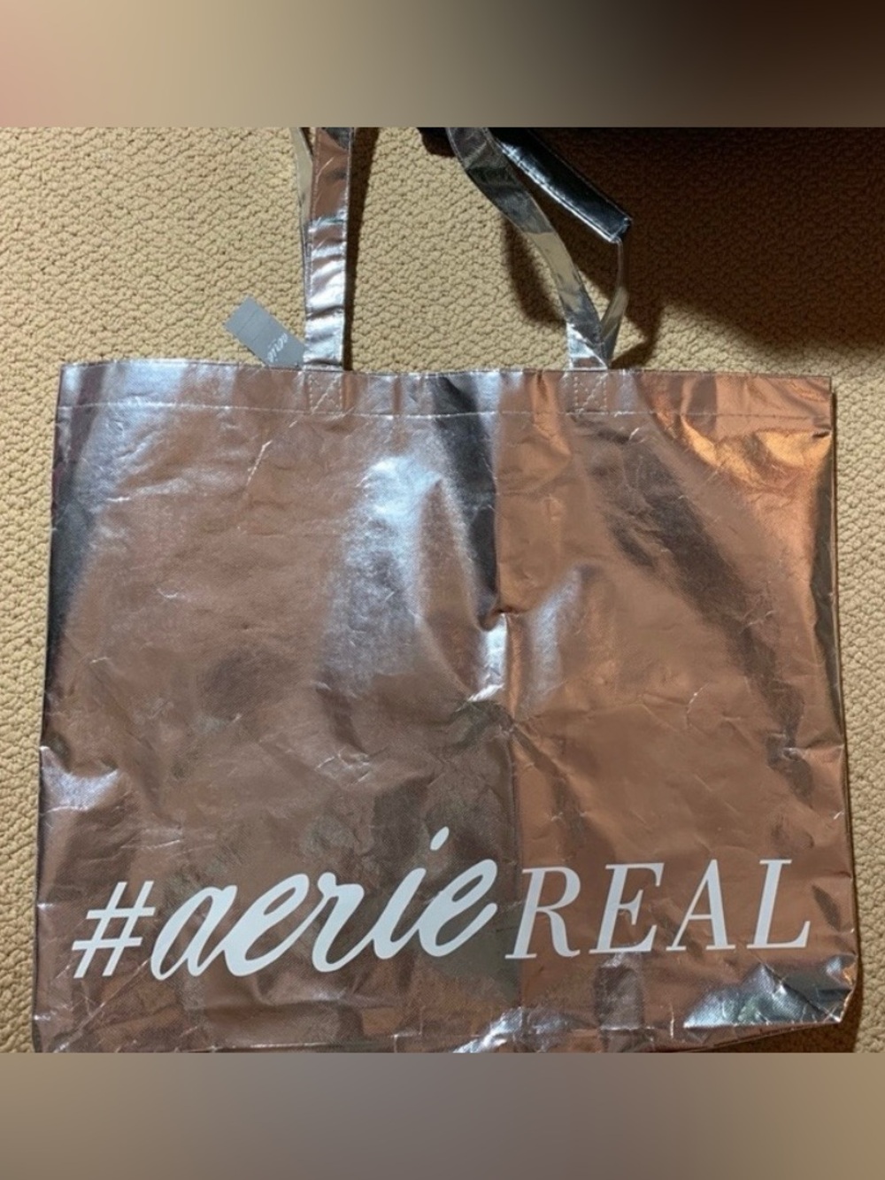 AERIE SILVER REUSABLE TOTE